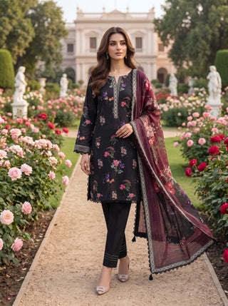 03 Piece Unstitched Printed Lawn