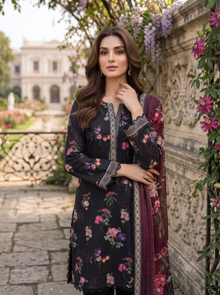 03 Piece Unstitched Printed Lawn