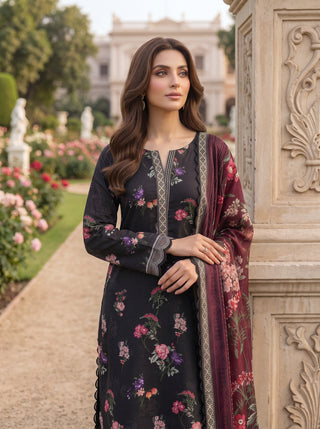 03 Piece Unstitched Printed Lawn