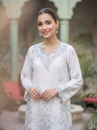 02 Piece Ready To Wear Embroidered Shirt & Trouser
