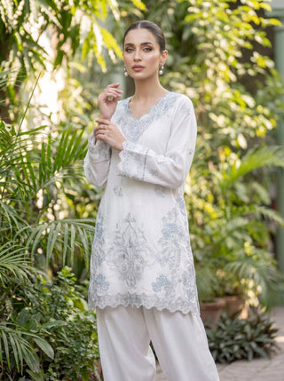 02 Piece Ready To Wear Embroidered Shirt & Trouser