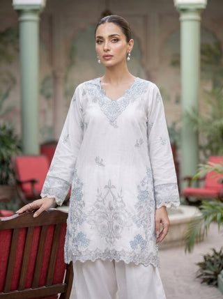02 Piece Ready To Wear Embroidered Shirt & Trouser
