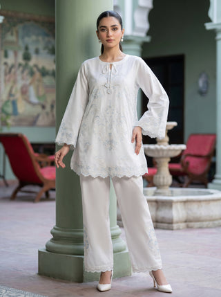 02 Piece Ready To Wear Embroidered Shirt & Trouser