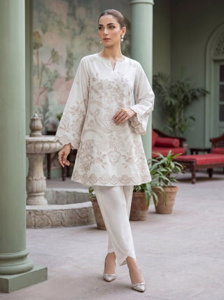 02 Piece Ready To Wear Embroidered Shirt & Trouser