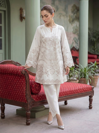 02 Piece Ready To Wear Embroidered Shirt & Trouser