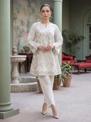 02 Piece Ready To Wear Embroidered Shirt & Trouser