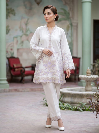 02 Piece Ready To Wear Embroidered Shirt & Trouser