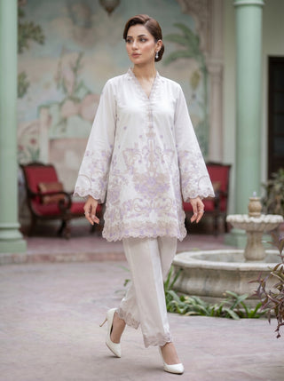 02 Piece Ready To Wear Embroidered Shirt & Trouser