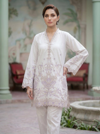 02 Piece Ready To Wear Embroidered Shirt & Trouser