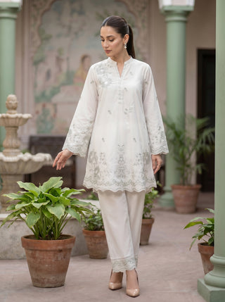 02 Piece Ready To Wear Embroidered Shirt & Trouser