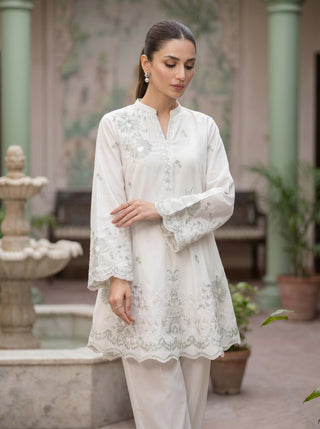 02 Piece Ready To Wear Embroidered Shirt & Trouser