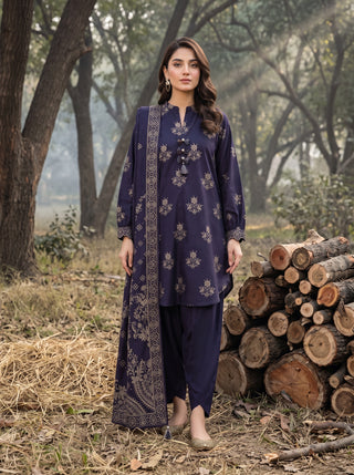 03 Piece Unstitched Textured Printed Marina