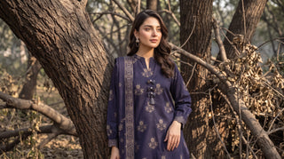 03 Piece Unstitched Textured Printed Marina