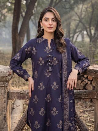 03 Piece Unstitched Textured Printed Marina