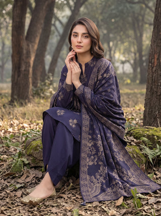 03 Piece Unstitched Textured Printed Marina