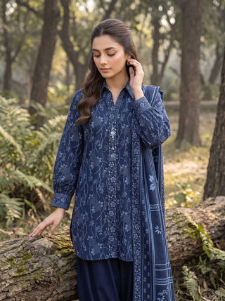 03 Piece Unstitched Textured Printed Marina