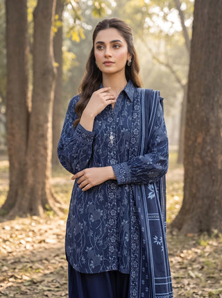 03 Piece Unstitched Textured Printed Marina