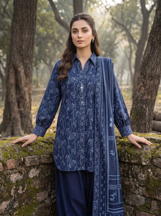 03 Piece Unstitched Textured Printed Marina