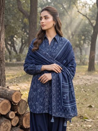 03 Piece Unstitched Textured Printed Marina