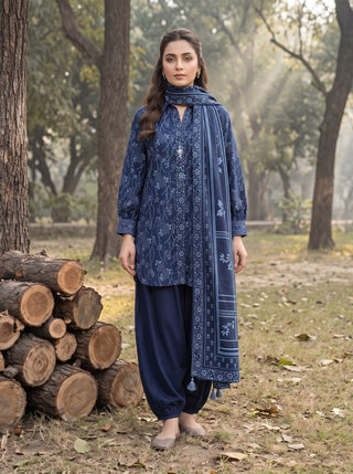 03 Piece Unstitched Textured Printed Marina
