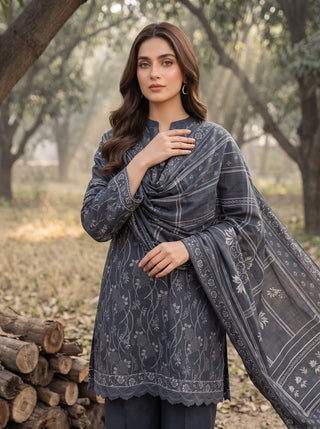 03 Piece Unstitched Textured Printed Marina