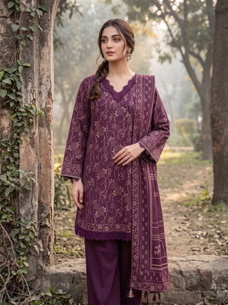 03 Piece Unstitched Textured Printed Marina