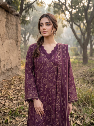03 Piece Unstitched Textured Printed Marina