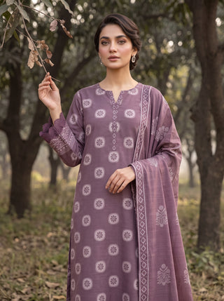 03 Piece Unstitched Textured Printed Marina