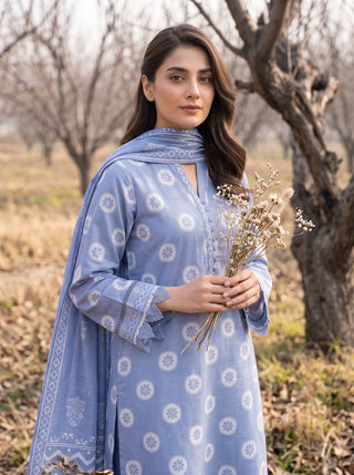 03 Piece Unstitched Textured Printed Marina