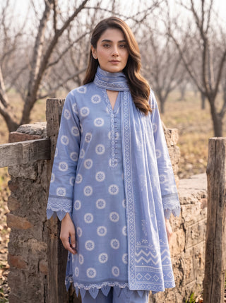 03 Piece Unstitched Textured Printed Marina