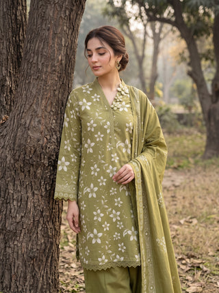 03 Piece Unstitched Textured Printed Marina