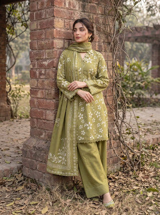 03 Piece Unstitched Textured Printed Marina