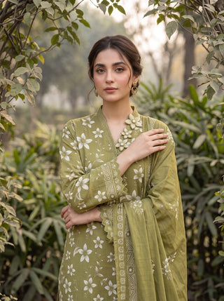 03 Piece Unstitched Textured Printed Marina