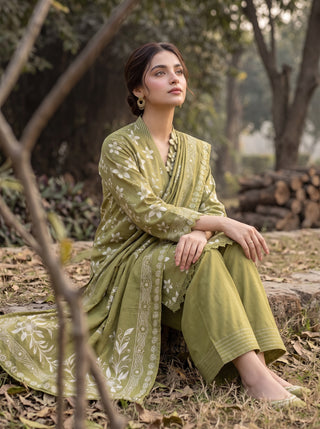 03 Piece Unstitched Textured Printed Marina