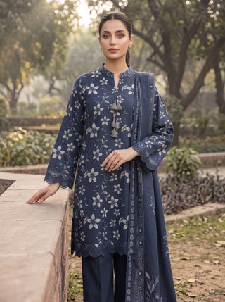 03 Piece Unstitched Textured Printed Marina
