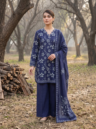 03 Piece Unstitched Textured Printed Marina
