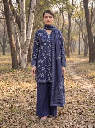 03 Piece Unstitched Textured Printed Marina