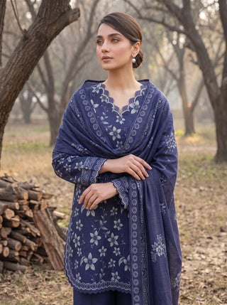 03 Piece Unstitched Textured Printed Marina