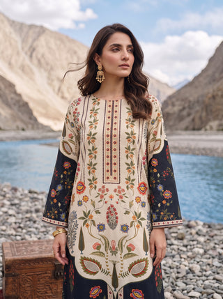 01 Piece Ready To Wear Printed Kaftaan