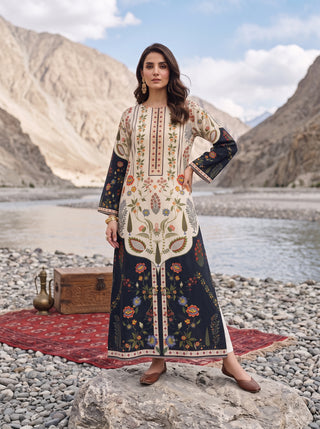 01 Piece Ready To Wear Printed Kaftaan