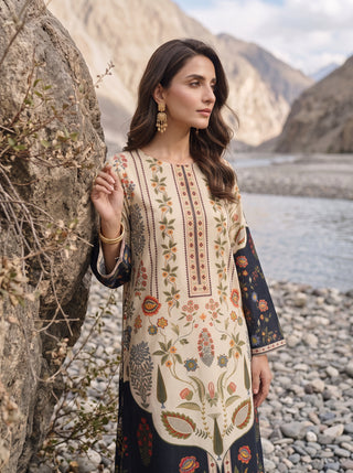 01 Piece Ready To Wear Printed Kaftaan