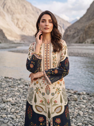 01 Piece Ready To Wear Printed Kaftaan