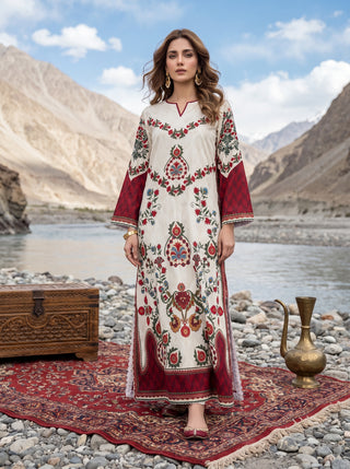 01 Piece Ready To Wear Printed Kaftaan
