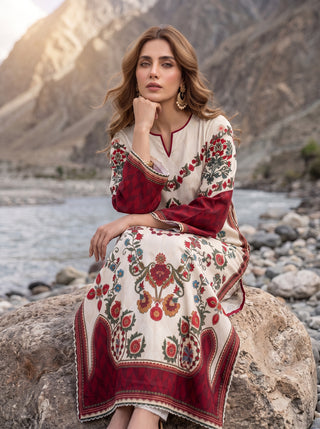 01 Piece Ready To Wear Printed Kaftaan