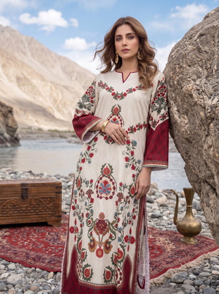 01 Piece Ready To Wear Printed Kaftaan