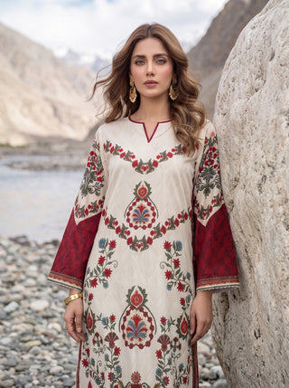 01 Piece Ready To Wear Printed Kaftaan