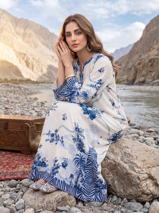 01 Piece Ready To Wear Printed Kaftaan