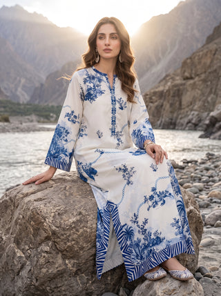 01 Piece Ready To Wear Printed Kaftaan