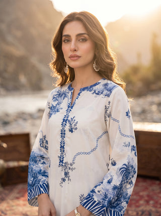 01 Piece Ready To Wear Printed Kaftaan