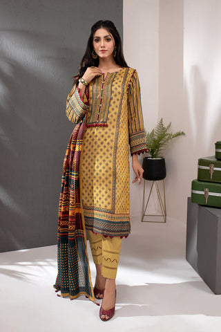 02 Piece Unstitched Printed Lawn